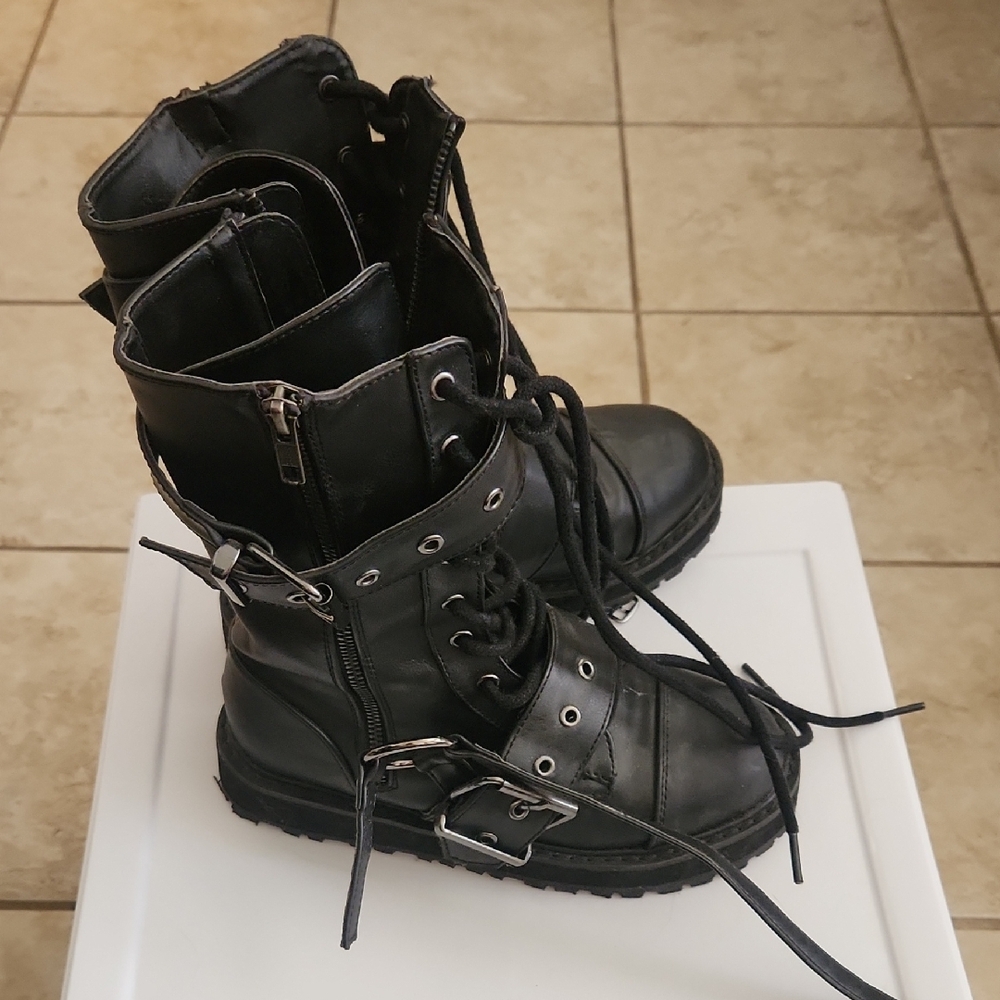 Demonia Black Leather Boots